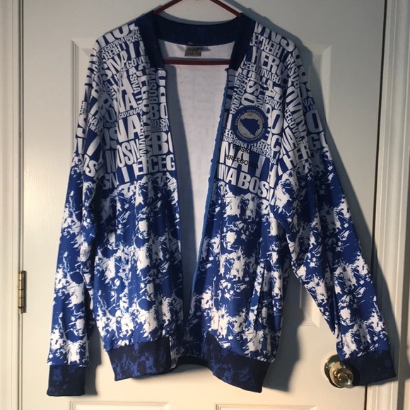 BOSNA I HERCEGOVINA FOOTBALL FEDERATION BLUE & WHITE SCENTED MEN’S JACKET. 3XL - Picture 5 of 16